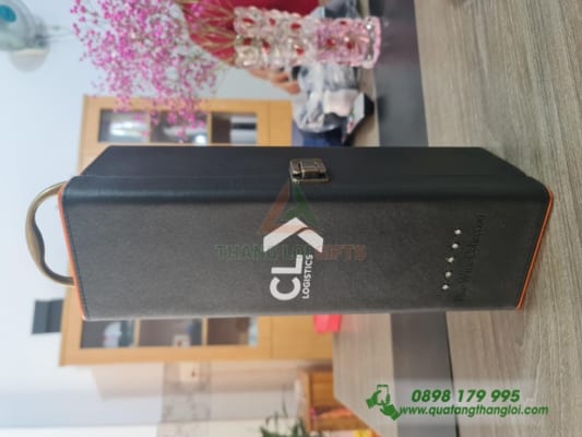 Hop Dung Ruou don in logo Doanh Nghiep LOGISTICS qua tang khach hang