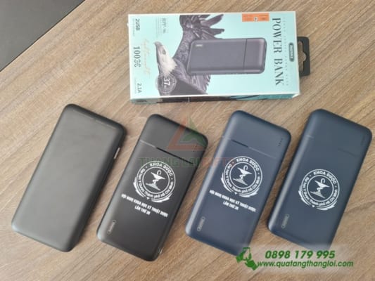 Pin Sac Du Phong 10000mAh in logo KHOA DUOC TPHCM lam qua tang hoi nghi