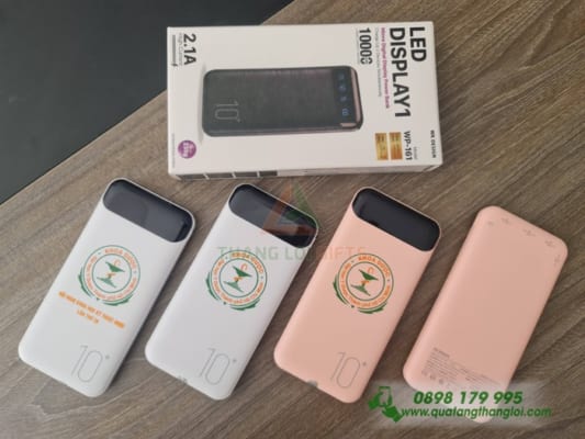 Pin Sac Du Phong 10000mAh in logo KHOA DUOC TPHCM lam qua tang hoi nghi