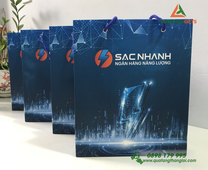 Túi xách giấy - In Logo Ngân Hàng Năng Lượng SẠC NHANH