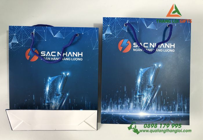 Túi xách giấy - In Logo Ngân Hàng Năng Lượng SẠC NHANH