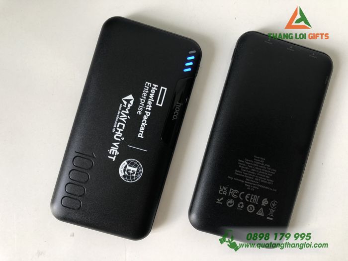 Pin sạc dự phòng WP161 Màu đen – Dung lượng 10.000mAh – In ấn logo MÁY CHỦ VIỆT