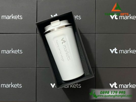 Ly Giữ Nhiệt 510ml Màu Trắng - Khắc Logo Doanh Nghiệp VT Markets