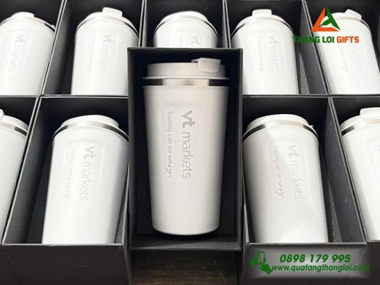 Ly Giữ Nhiệt 510ml Màu Trắng - Khắc Logo Doanh Nghiệp VT Markets