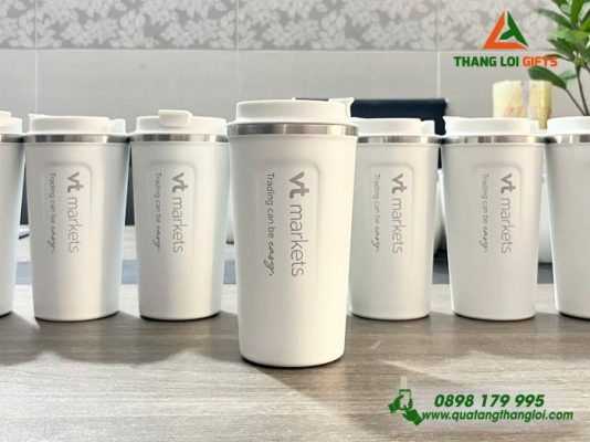 Ly Giữ Nhiệt 510ml Màu Trắng - Khắc Logo Doanh Nghiệp VT Markets