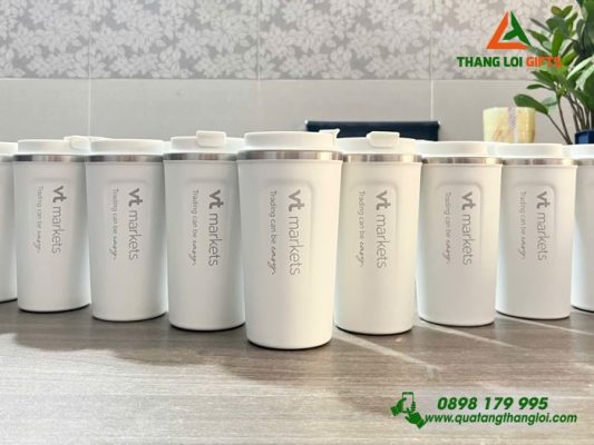 Ly Giữ Nhiệt 510ml Màu Trắng - Khắc Logo Doanh Nghiệp VT Markets
