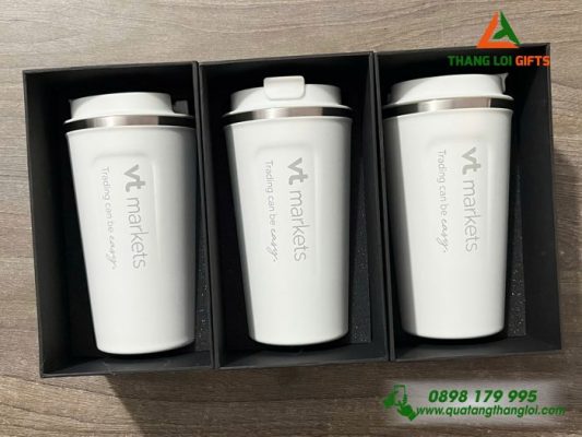 Ly Giữ Nhiệt 510ml Màu Trắng - Khắc Logo Doanh Nghiệp VT Markets