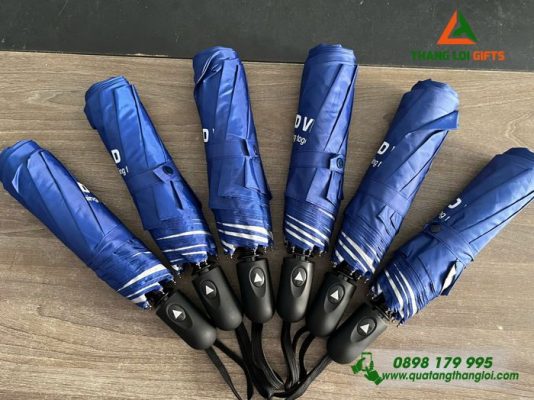 Ô Dù Cầm Tay Gấp 3 Màu Xanh - In Logo VPIC Group