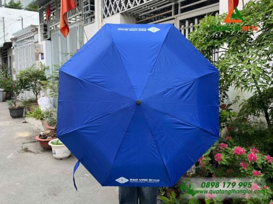 Ô Dù Cầm Tay Gấp 3 Màu Xanh - In Logo VPIC Group