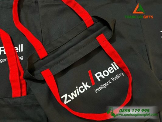 Túi vải Canvas màu đen - In Logo Doanh Nghiệp Zwick Roell Group