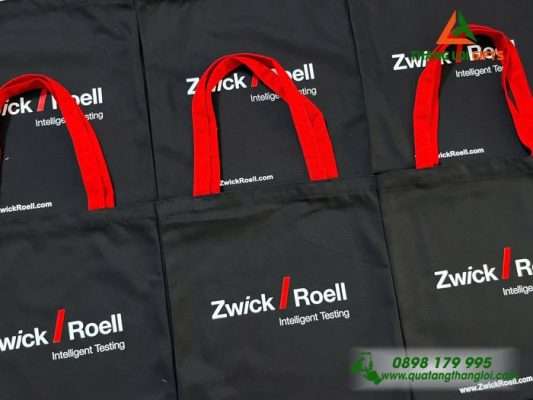 Túi vải Canvas màu đen - In Logo Doanh Nghiệp Zwick Roell Group