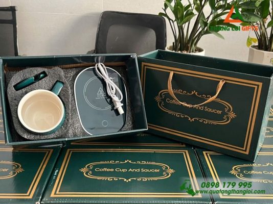 GST 70 – Bộ Quà Tặng - Cốc Ly Sứ Điện Giữ Nhiệt