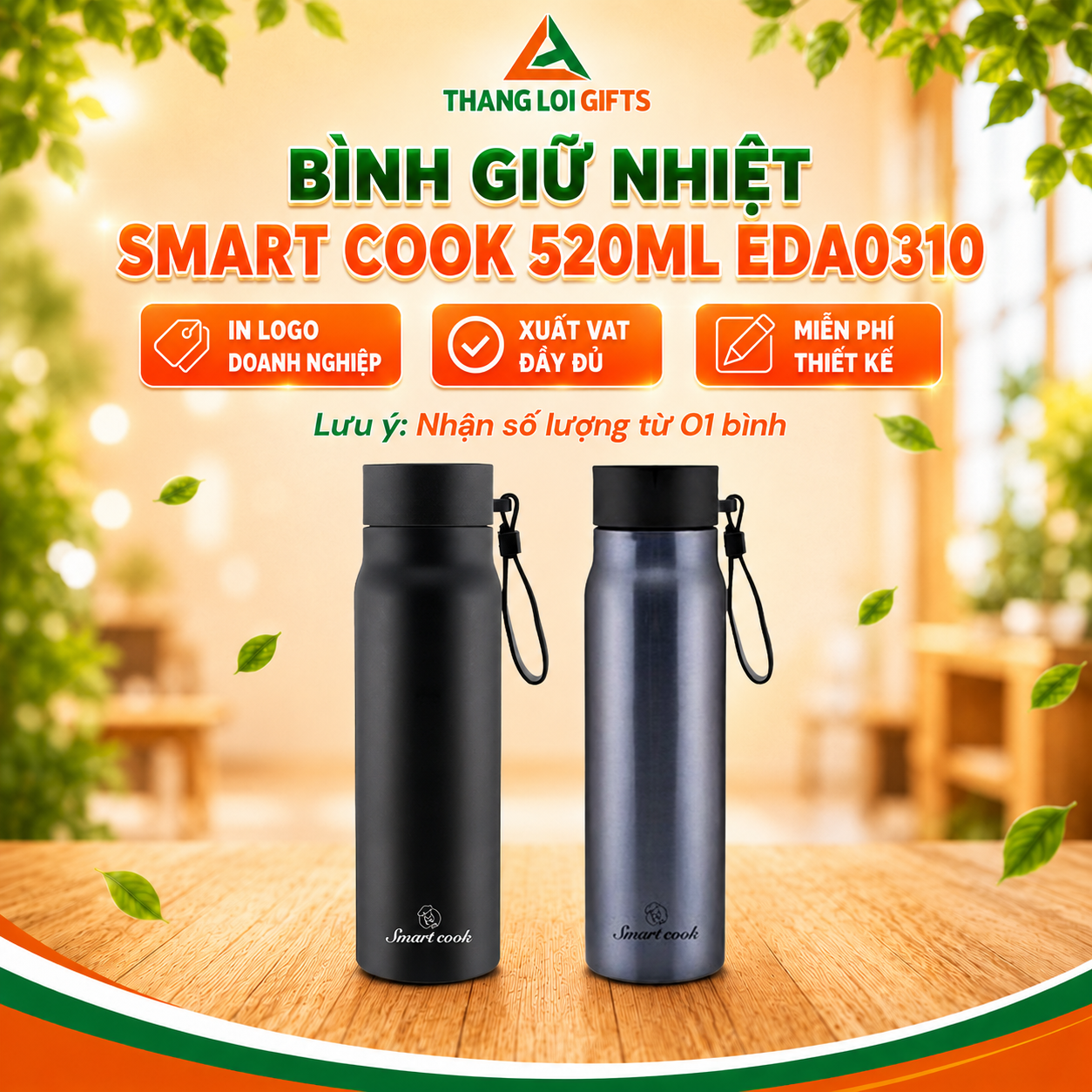 BÌNH GIỮ NHIỆT SMART COOK 520ML EDA0310