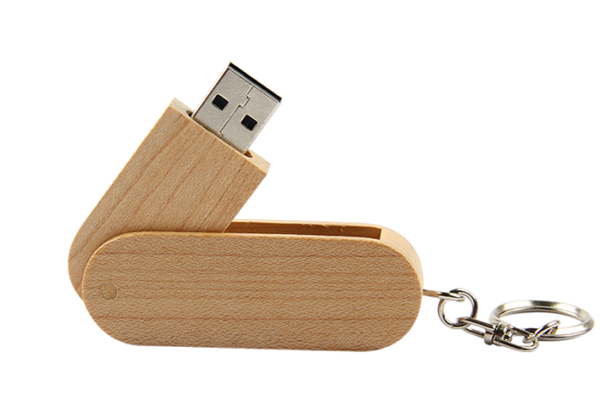 UGT 13 - USB Vỏ gôc xoay bo tròn in logo tặng khách hàng 