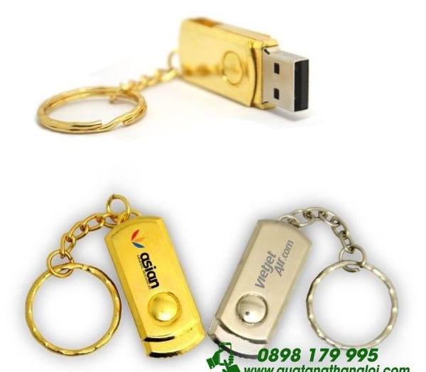 UKT 16 - USB kim loai xoay in khac logo qua tang doanh nghiep