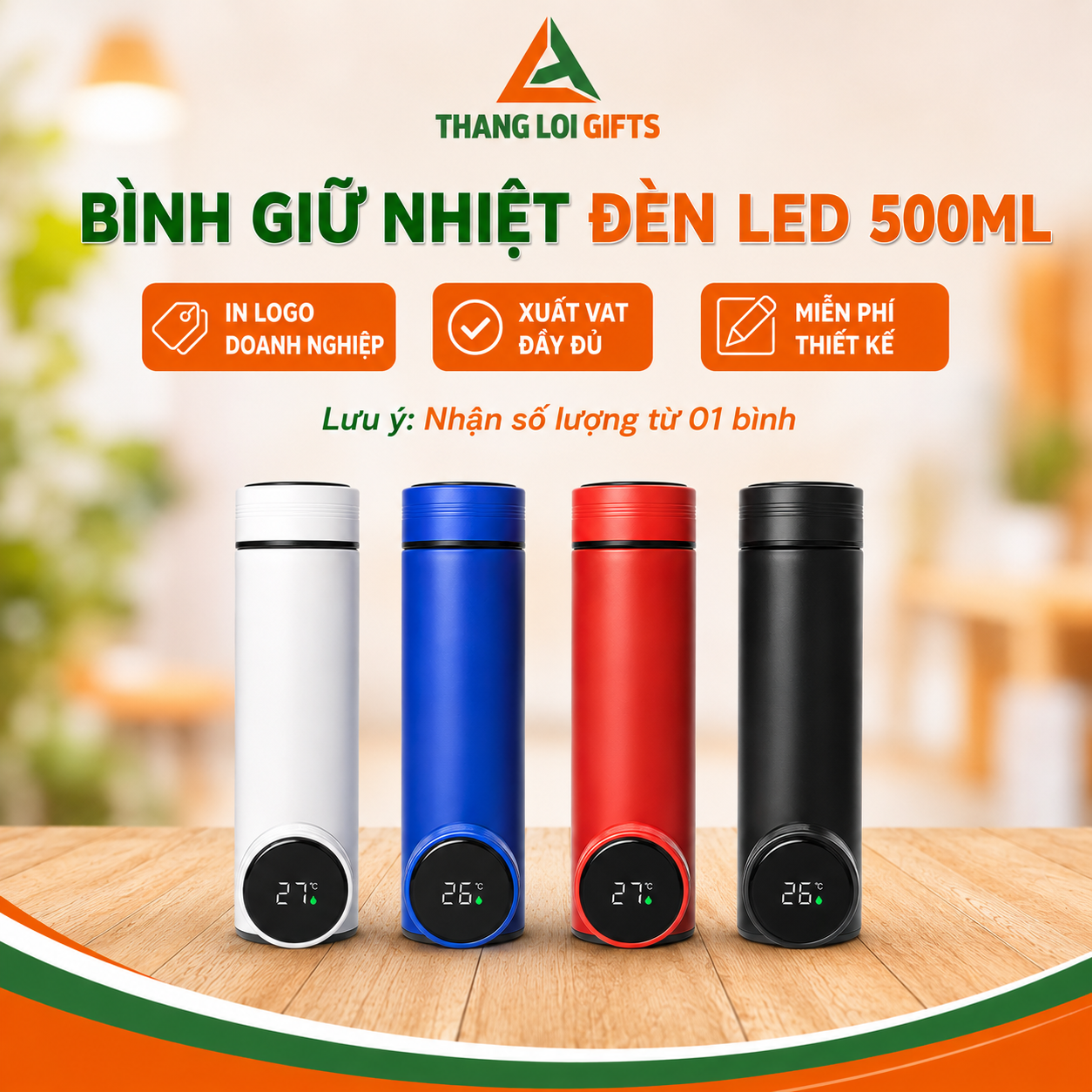 BÌNH GIỮ NHIỆT ĐÈN LED