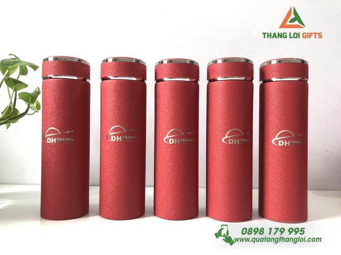 Bình Giữ Nhiệt Inox Màu Đỏ ĐH Travel 500ml - Khắc logo ĐH Travel