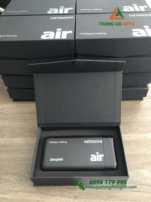 Hộp quà tặng Pin sạc dự phòng 10000mAh – In logo Air HITACHI