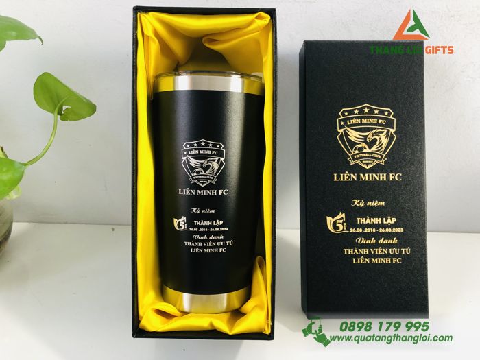 Ly giu nhiet Inox 600ml - Mau den - Khac logo Lien Minh FC (7)