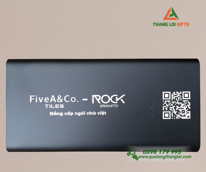 Pin sac du phong XIAOMI 10000mAh – In logo FiveA&Co.TiLES – ROCK_Granito 