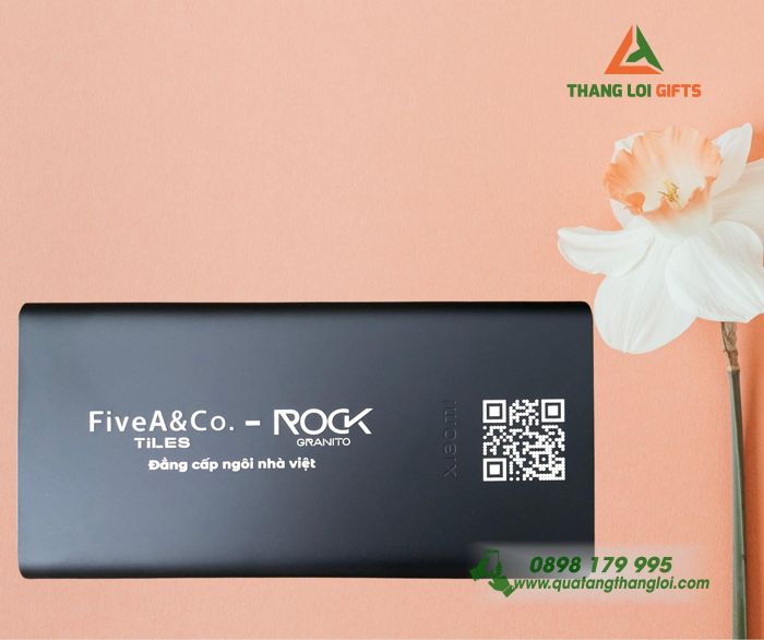 Pin sac du phong XIAOMI 10000mAh – In logo FiveA&Co.TiLES – ROCK_Granito 