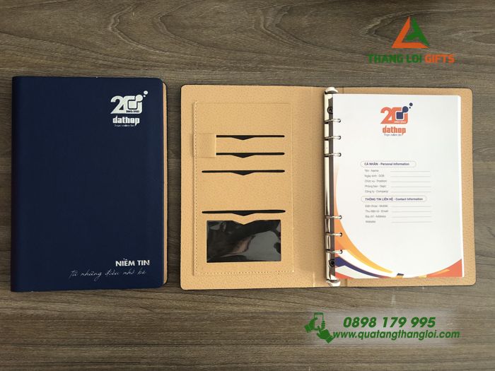 Bộ Giftset Sổ Tay, Bút Ký, USB, và Hộp Namecard - In Logo Dat Hop