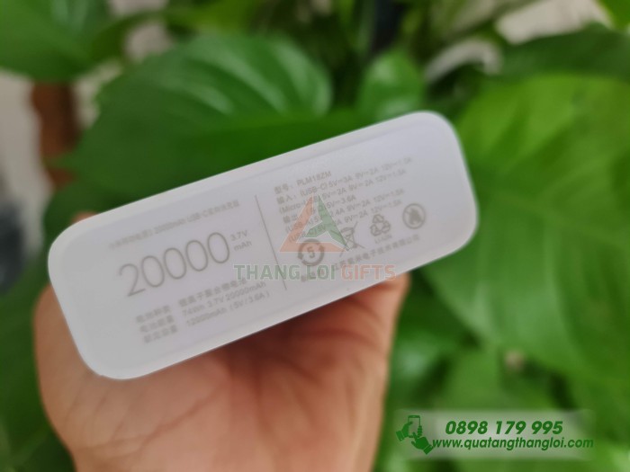 Pin Sac Du Phong Xiaomi 20000mAh in logo GOOGLE lam qua tang