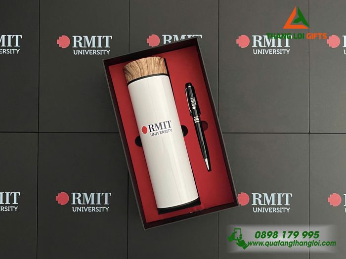 Bộ quà tặng in logo thương hiệu (Bình giữ nhiệt LocknLock + Bút ký)