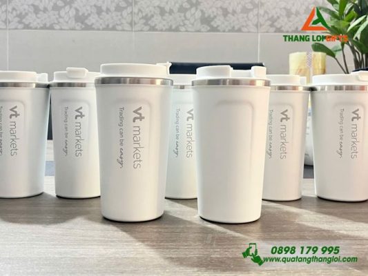 Ly Giữ Nhiệt 510ml Màu Trắng - Khắc Logo Doanh Nghiệp VT Markets