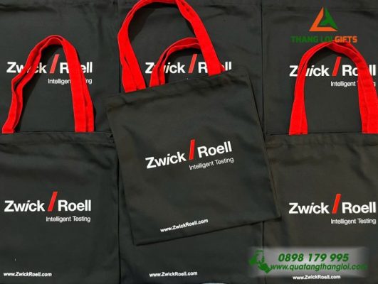 Túi vải Canvas màu đen - In Logo Doanh Nghiệp Zwick Roell Group