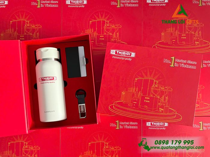 GST 66 – Bộ Quà Tặng In Logo (Bình, Hộp đựng Namecard & Móc khóa)